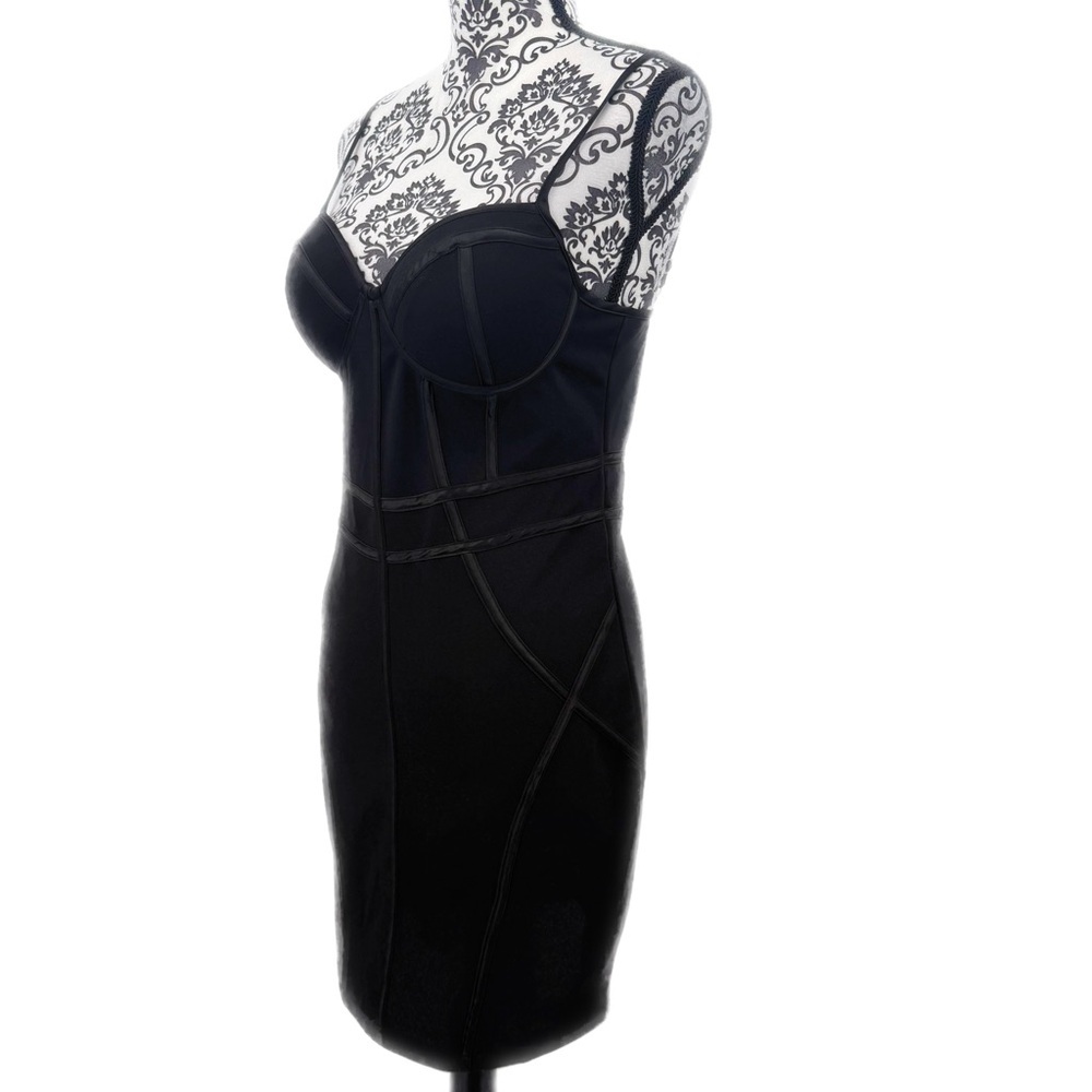 Blashe Black Corset Bustier Mini Dress Bodycon Clubwear Y2K Party Going Out Dres - Picture 2 of 12